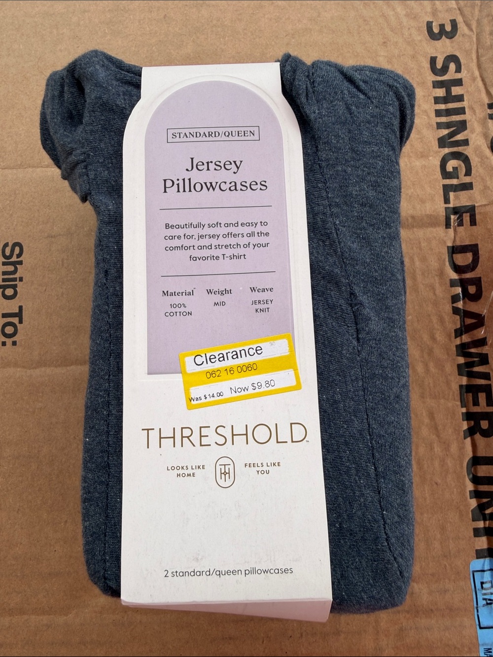 Threshold Jersey Pillowcases - Heather Charcoal